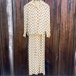 Joseph Magnin Polka Dot Two Piece Dress & Jacket 1970’s Vintage size Small